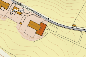 Kartbilde fra WMS-tjeneste av avviket