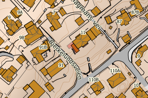 Kartbilde fra WMS-tjeneste av avviket