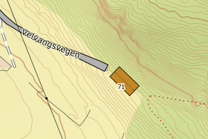 Kartbilde fra WMS-tjeneste av avviket