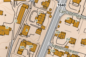 Kartbilde fra WMS-tjeneste av avviket