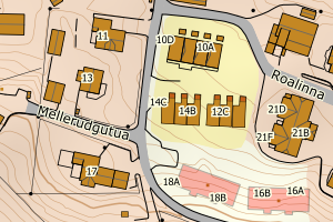 Kartbilde fra WMS-tjeneste av avviket