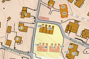 Kartbilde fra WMS-tjeneste av avviket