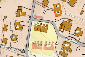 Kartbilde fra WMS-tjeneste av avviket