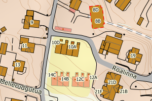 Kartbilde fra WMS-tjeneste av avviket