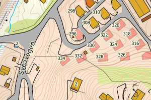 Kartbilde fra WMS-tjeneste av avviket