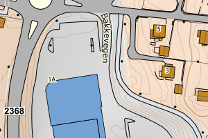 Kartbilde fra WMS-tjeneste av avviket