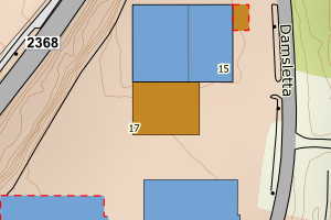 Kartbilde fra WMS-tjeneste av avviket