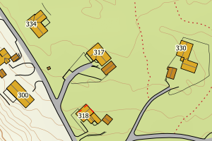 Kartbilde fra WMS-tjeneste av avviket