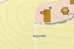 Kartbilde fra WMS-tjeneste av avviket