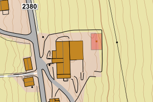 Kartbilde fra WMS-tjeneste av avviket