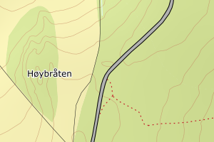 Kartbilde fra WMS-tjeneste av avviket
