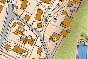 Kartbilde fra WMS-tjeneste av avviket