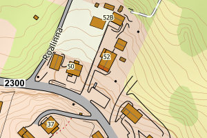 Kartbilde fra WMS-tjeneste av avviket