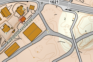 Kartbilde fra WMS-tjeneste av avviket