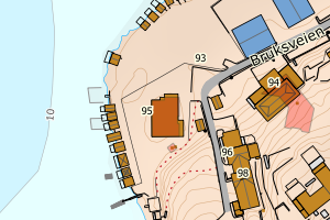 Kartbilde fra WMS-tjeneste av avviket