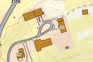 Kartbilde fra WMS-tjeneste av avviket
