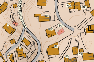 Kartbilde fra WMS-tjeneste av avviket