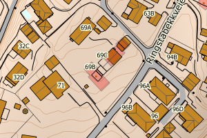 Kartbilde fra WMS-tjeneste av avviket