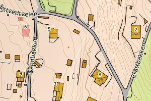 Kartbilde fra WMS-tjeneste av avviket