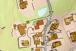 Kartbilde fra WMS-tjeneste av avviket
