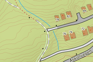Kartbilde fra WMS-tjeneste av avviket