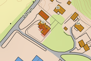 Kartbilde fra WMS-tjeneste av avviket