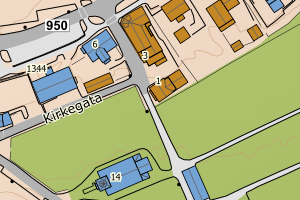 Kartbilde fra WMS-tjeneste av avviket