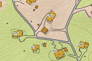 Kartbilde fra WMS-tjeneste av avviket