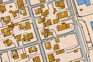 Kartbilde fra WMS-tjeneste av avviket