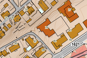 Kartbilde fra WMS-tjeneste av avviket