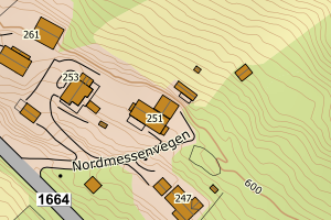 Kartbilde fra WMS-tjeneste av avviket