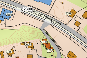 Kartbilde fra WMS-tjeneste av avviket