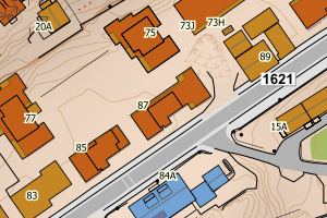 Kartbilde fra WMS-tjeneste av avviket