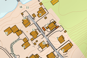 Kartbilde fra WMS-tjeneste av avviket