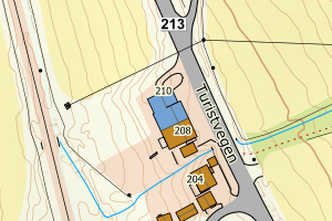 Kartbilde fra WMS-tjeneste av avviket