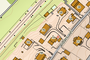 Kartbilde fra WMS-tjeneste av avviket