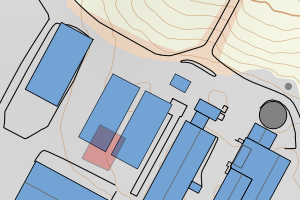Kartbilde fra WMS-tjeneste av avviket
