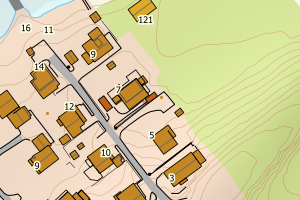 Kartbilde fra WMS-tjeneste av avviket