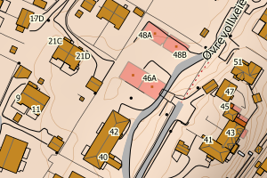 Kartbilde fra WMS-tjeneste av avviket