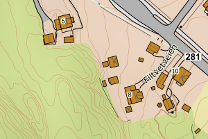 Kartbilde fra WMS-tjeneste av avviket