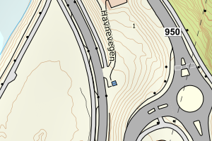 Kartbilde fra WMS-tjeneste av avviket