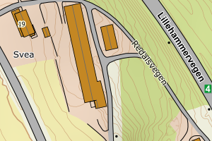 Kartbilde fra WMS-tjeneste av avviket