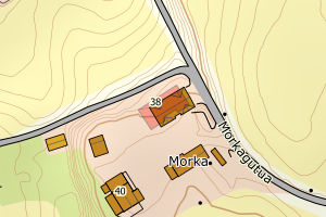 Kartbilde fra WMS-tjeneste av avviket