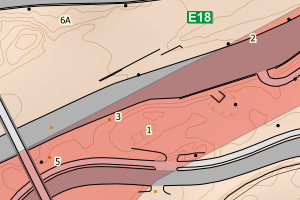 Kartbilde fra WMS-tjeneste av avviket