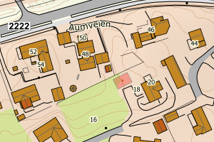 Kartbilde fra WMS-tjeneste av avviket