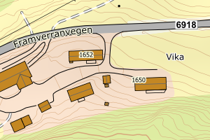 Kartbilde fra WMS-tjeneste av avviket