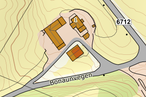 Kartbilde fra WMS-tjeneste av avviket