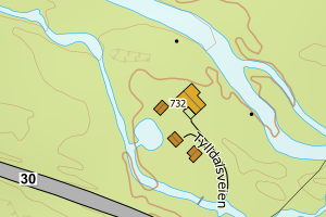 Kartbilde fra WMS-tjeneste av avviket