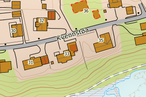 Kartbilde fra WMS-tjeneste av avviket