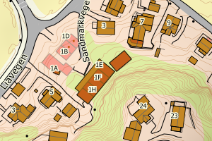 Kartbilde fra WMS-tjeneste av avviket